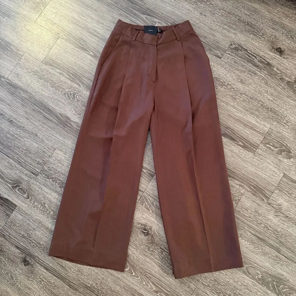 Trois Chocolate Brown Wide Leg Trousers